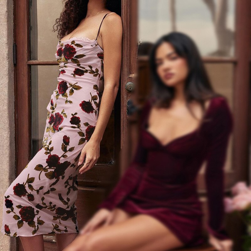 Floral Print Strappy Back Tie-Up Midi Dress - Image 9