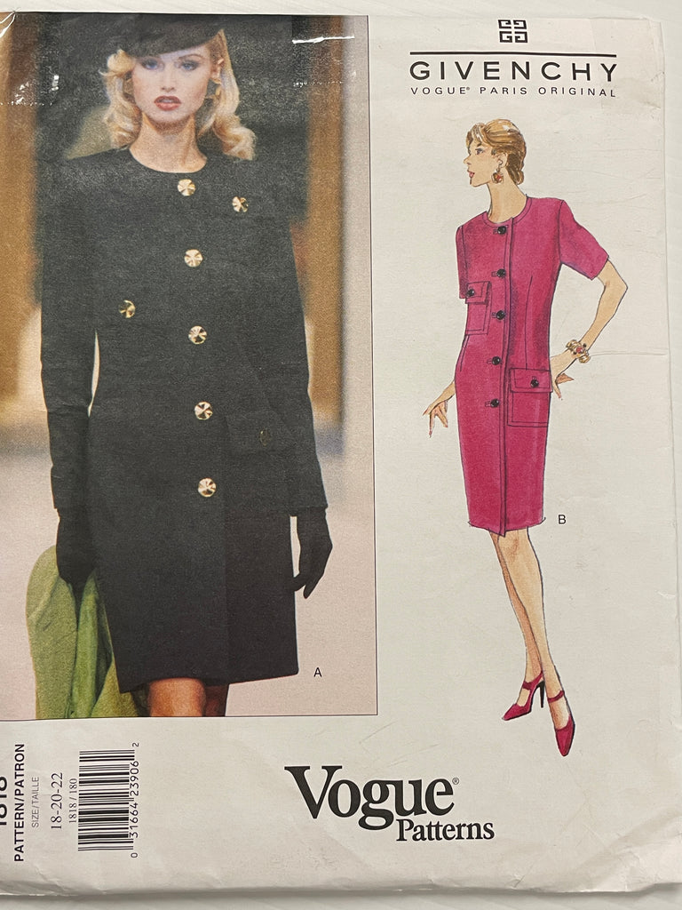 DRESS: Givenchy for Vogue Paris Original 1996 sizes 18-22 UNCUT *1818 –  Retro Age Vintage Fabrics