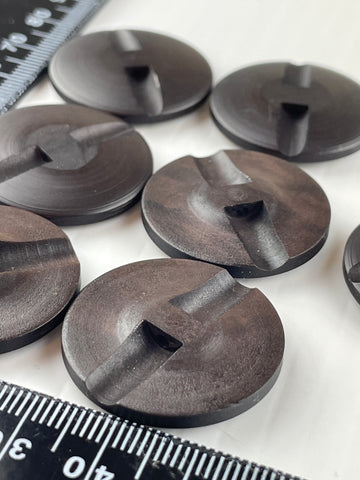 ONE SET ONLY: vintage brown matte plastic buttons shank buttons 28mm