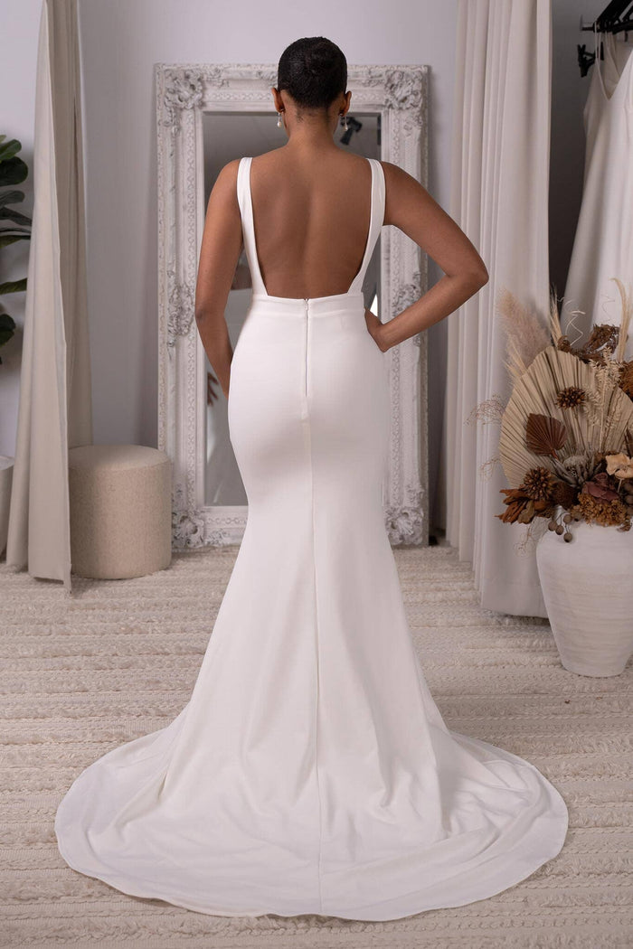 Vionne 2023 cowl back wedding dress in crepe