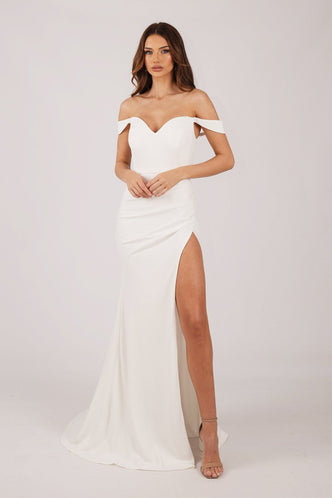 NBLUXE Sariyah Hand Embellished Mini Dress - Silver/White L