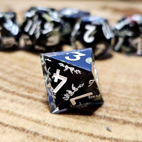 Tabletop dominion moondrop d8 on wooden background