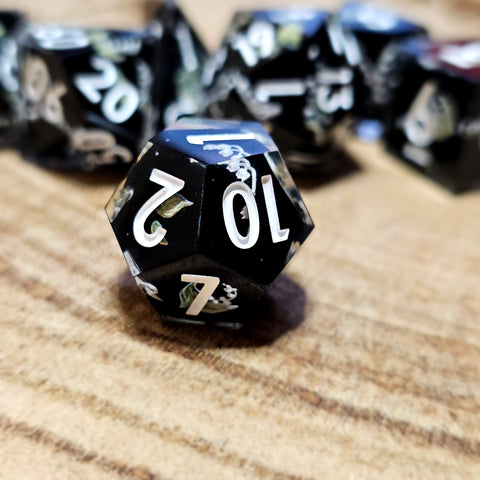 Tabletop dominion moondrop d12 on wooden background