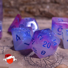 Galaxy nova acrylic glow in the dark dice set