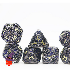 Tabletop dominion soulrend hollow metal dice set on white background