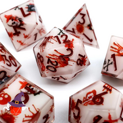 Touch of Death Layered Resin Dice Set featured on white background