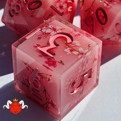 Candied Blossom Layered Dice within Dice Set on a white background