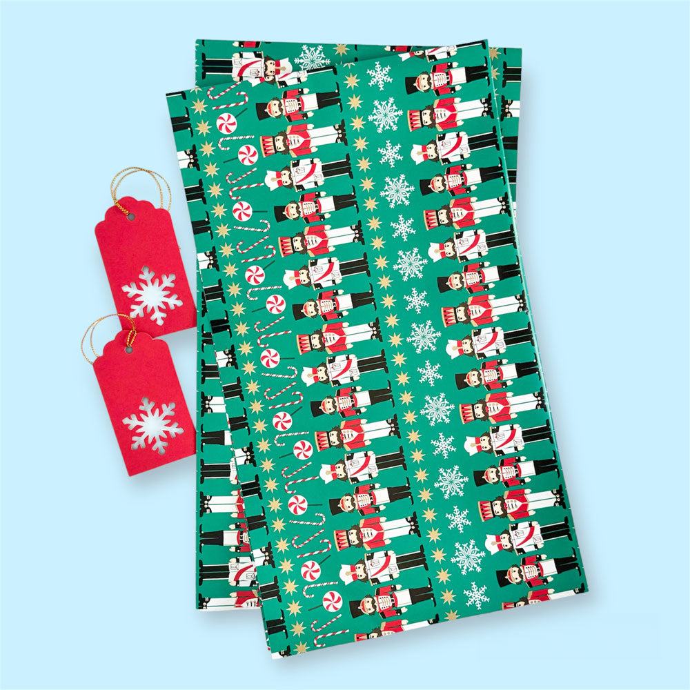 Fun Holiday wrapping paper & gift tag (2 Sheets) - Packarella product image