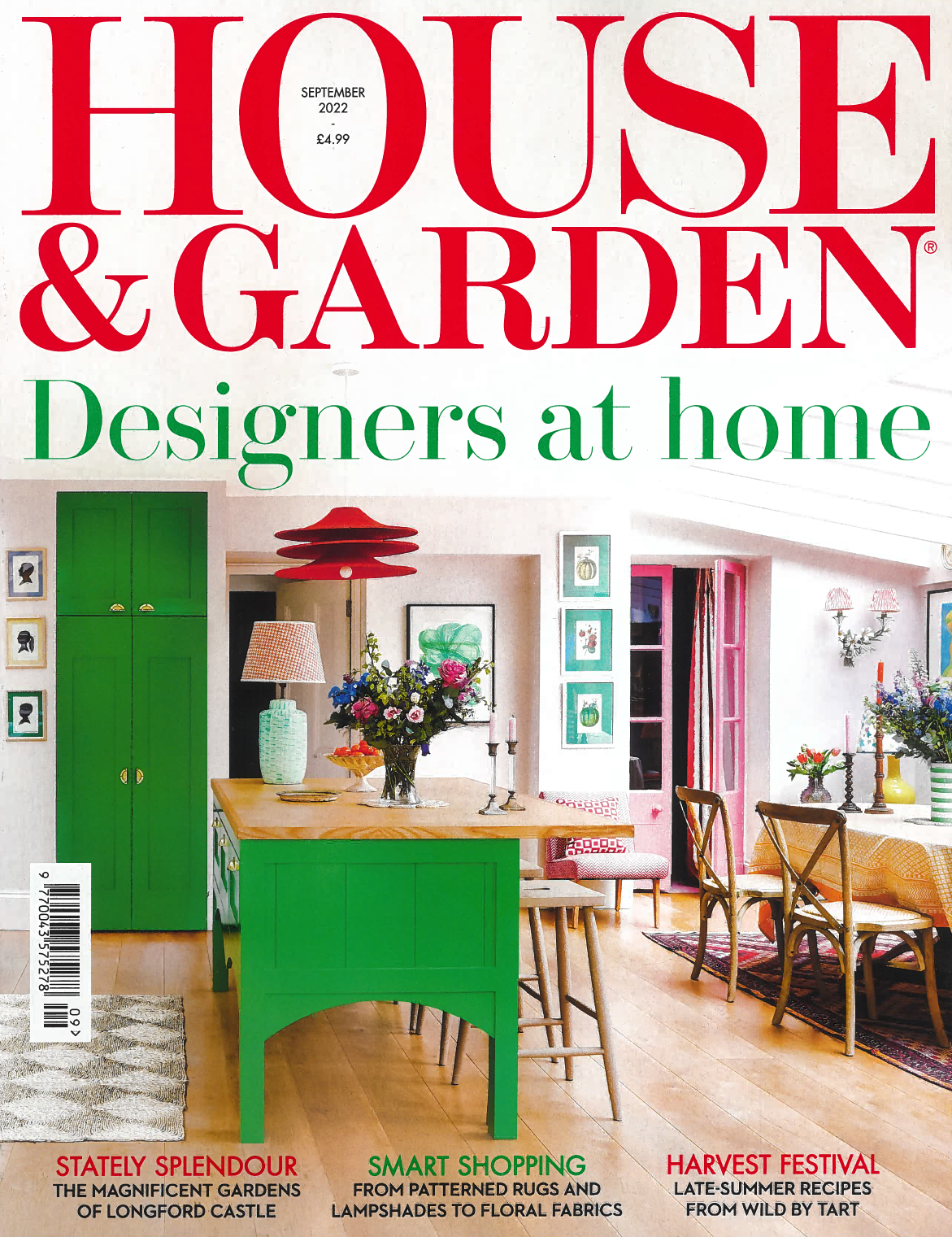 Magazine cover featuring designer kitchen
