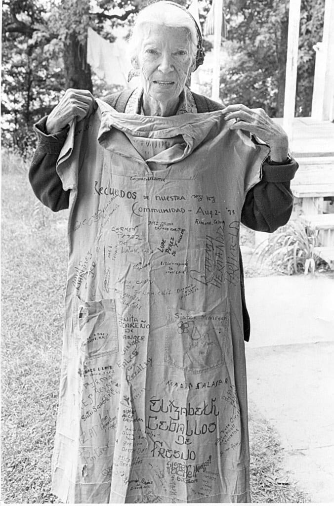 Dorothy Day with her prison dress