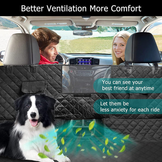 LIONROGE Car Back Seat Extender for Large Dogs up to 200lbs,Dog Car Back &  Front Seat Extender with Storage,Prevent Your Dogs from Falling Off The