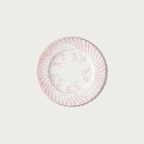 Pink vintage bread plate