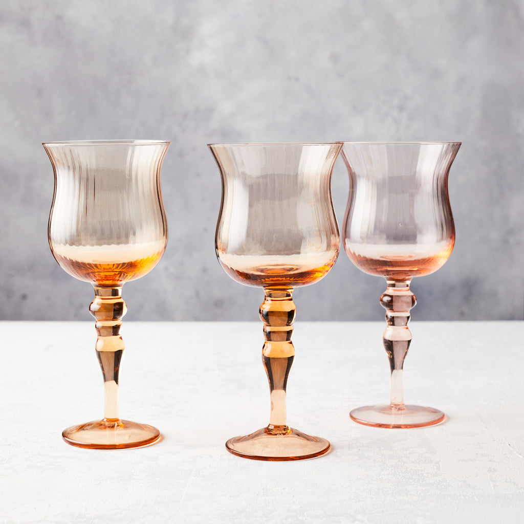 Orange Sienna Jewel Wine Glass.