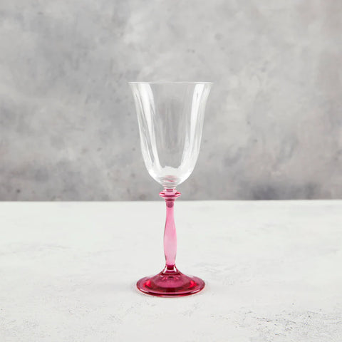 Fuchsia Stem Wine Glass