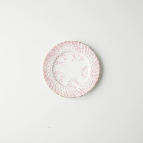 pink vintage china plate