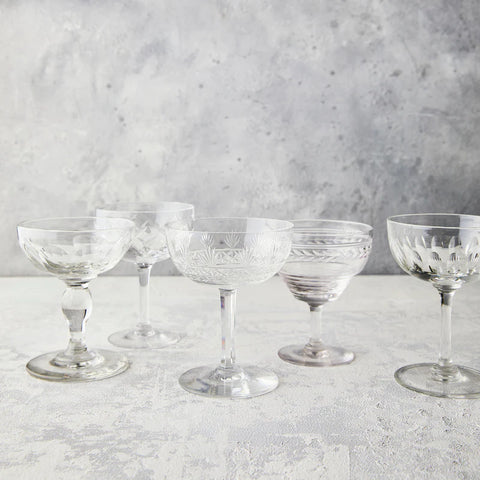 Vintage champagne coupe glass