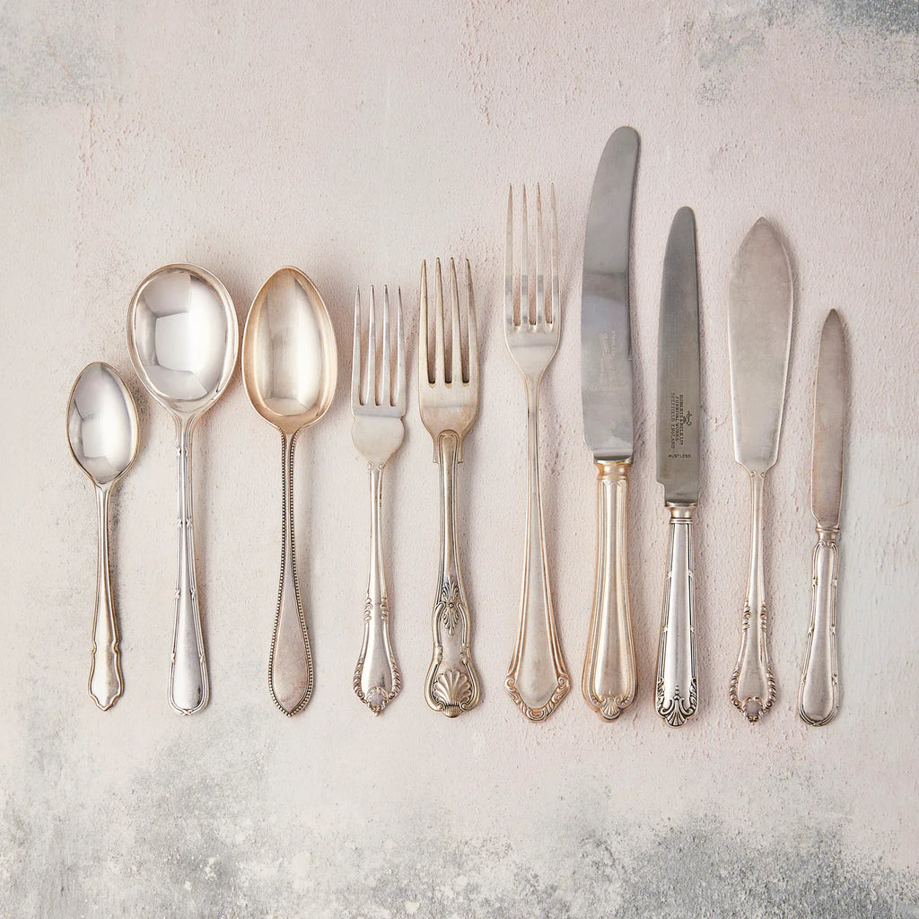 Beautiful silver vintage cutlery set from The Social Kitchen