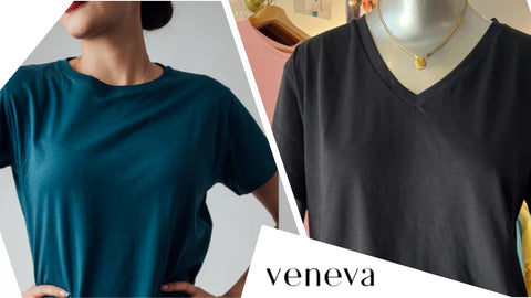 polos mujer cuello v y redondo