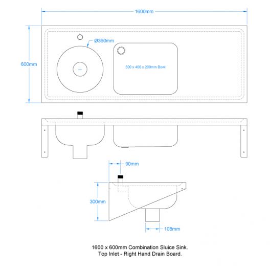 Classic Combined Sluice Sink Du Hs Top Entry