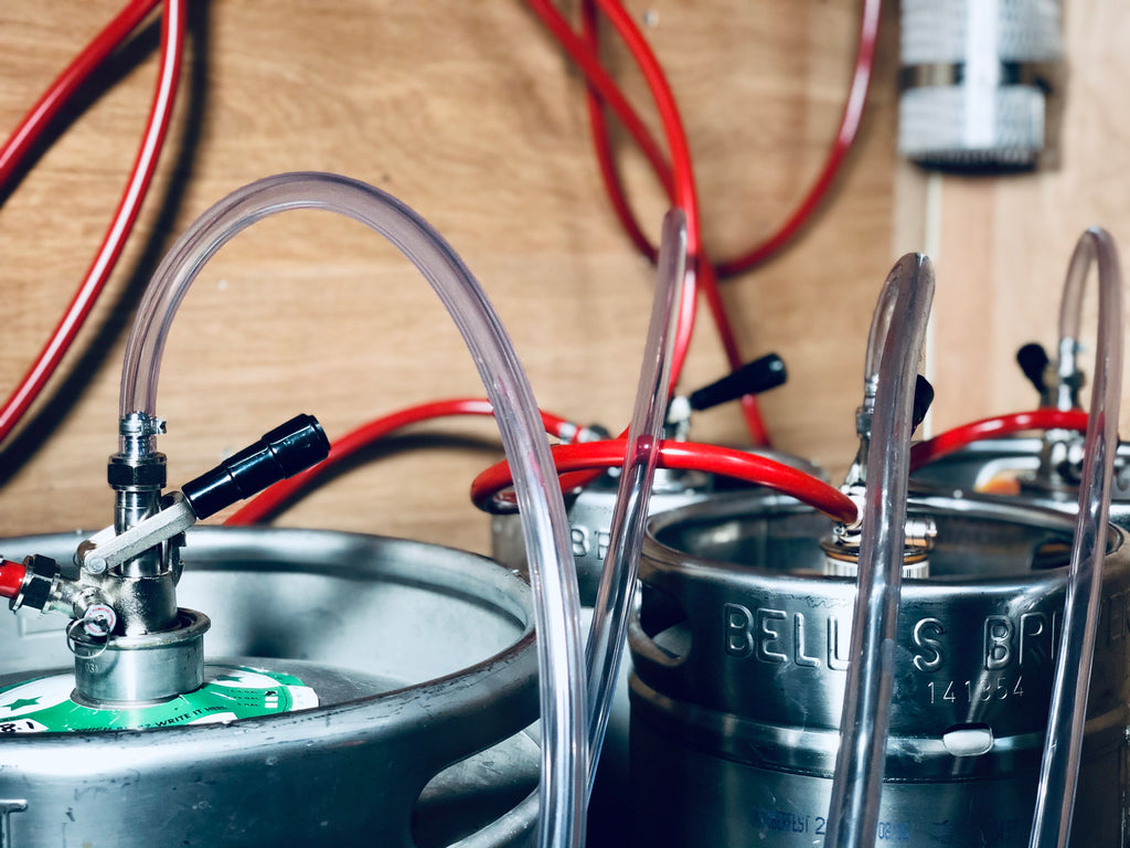 keg jumpers attached to kegs