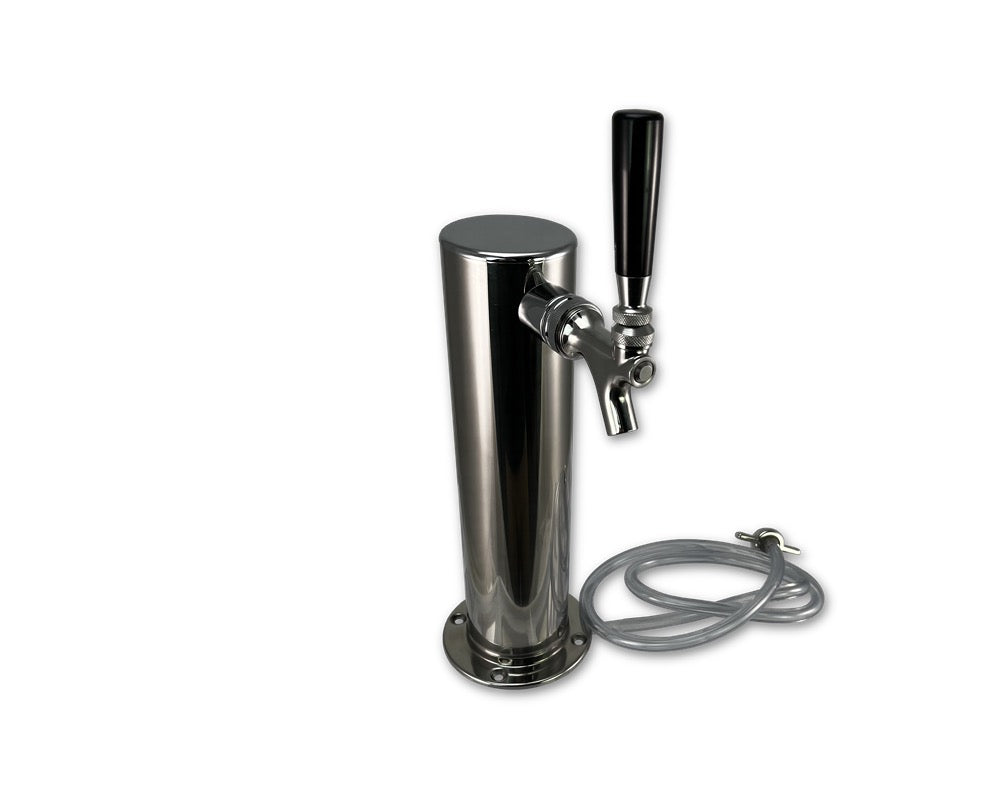 Draft Beer Tower - Stainless Steel - 3 Column - 2 Faucets