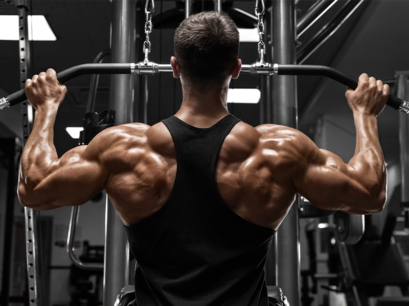 Muscular man in gym