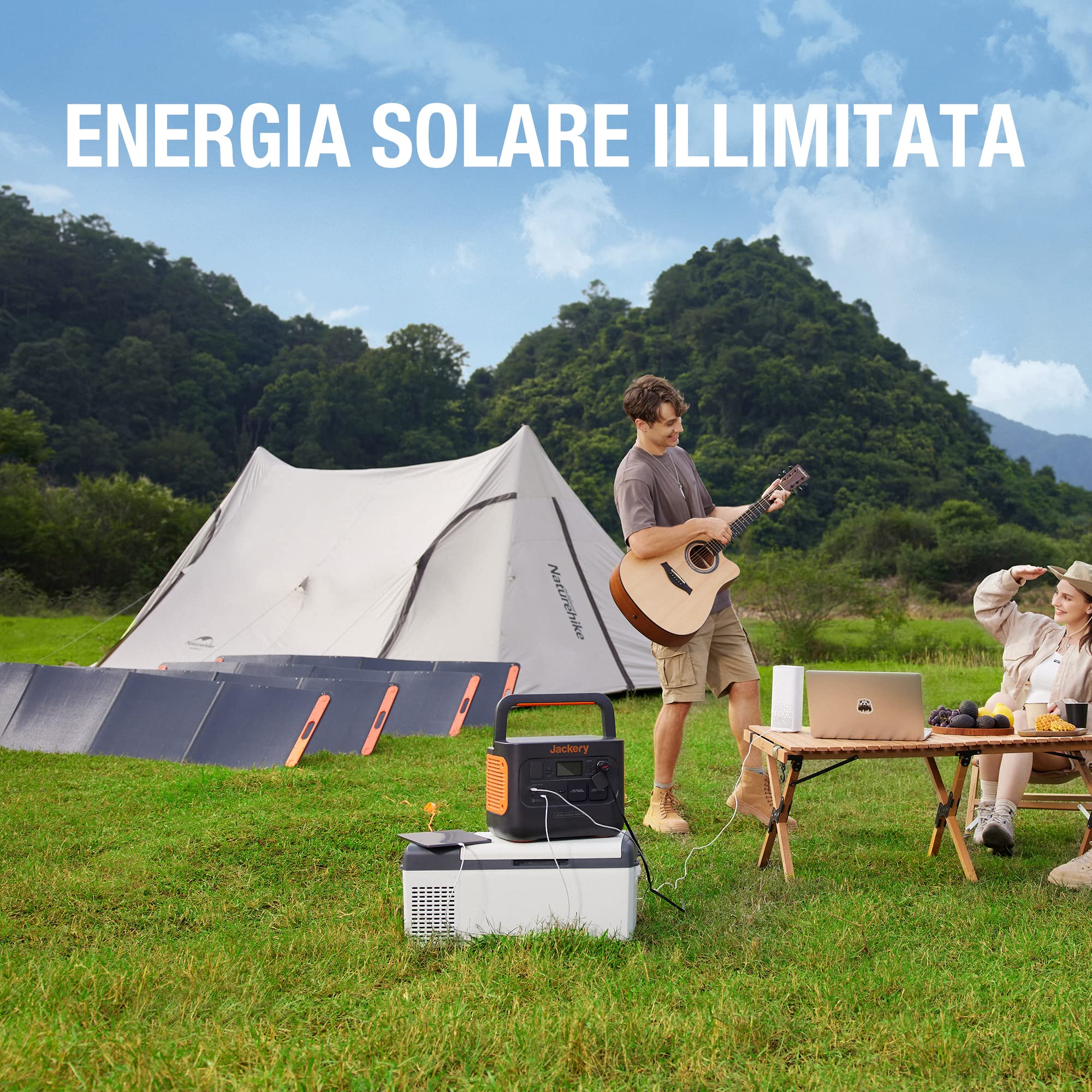 Jackery Generatore Solare 1000 con Pannelli Solari 2x80W, Centrale  Elettrica 1002WH per Emergenza Domestica Campeggio Camper Esterno