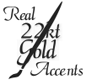 Real 22Kt Gold accents