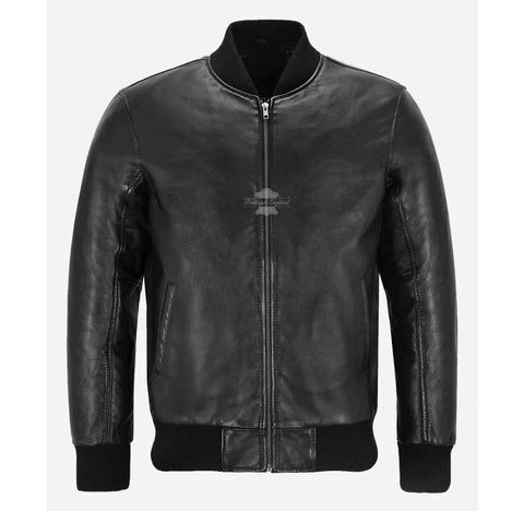 Mens 70's bomber leather jacket