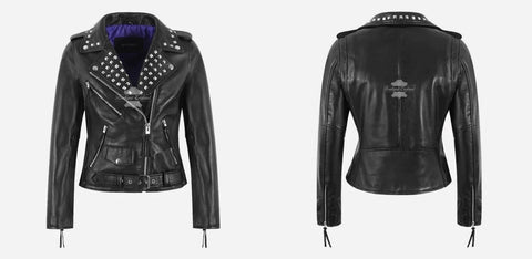 Black studded leather jacket