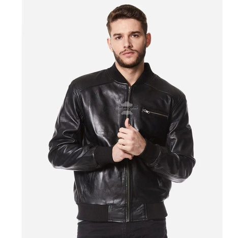 Bomber Leather Jacket Mens