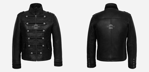Mens Studded black leather jacket