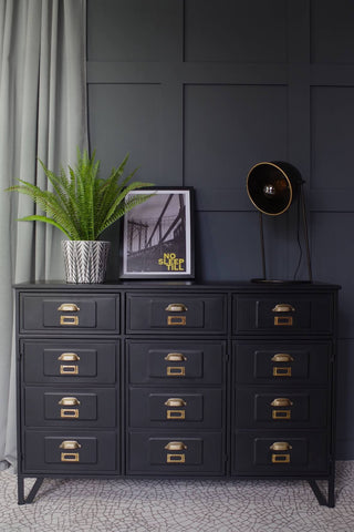 Industrial Black Metal Sideboard