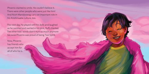 A page from Phoenix Gets Greater by Marty Wilson-Trudeau and Phoenix Wilson, illustrated by Megan Kyak Monteith