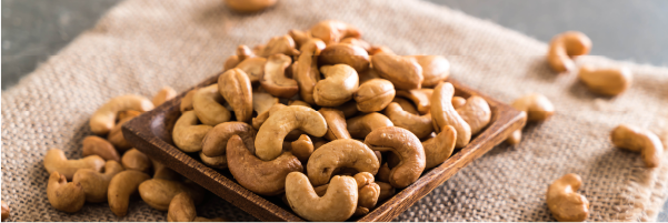 Cashews is well-rounded as nuts for high protein and other essential nutrients.
