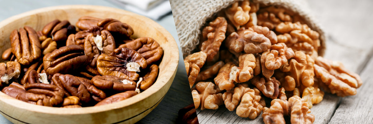 Pecans and walnuts are true nuts.