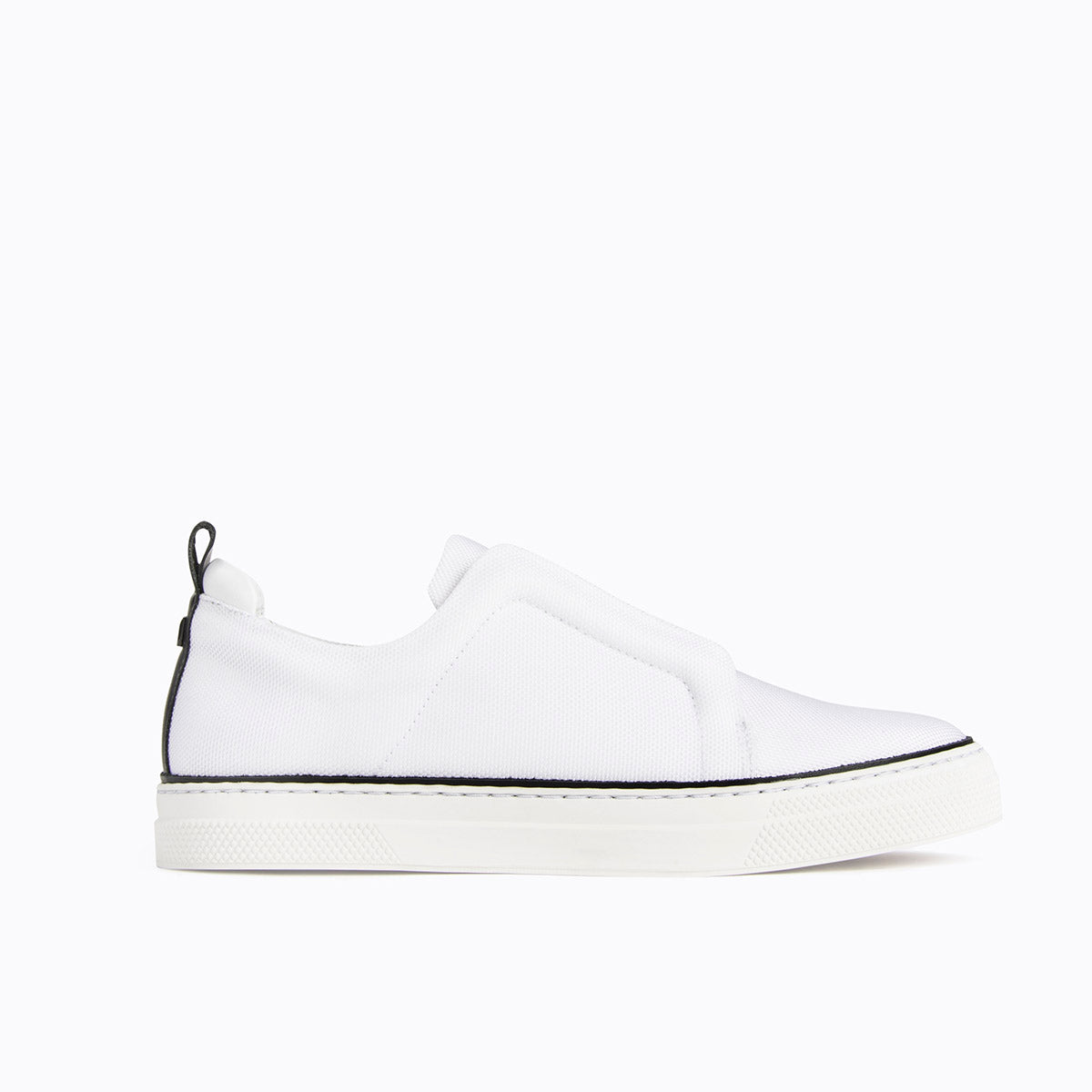 SLIDER sneakers for women in white nylon canvas & leather — PIERRE HARDY