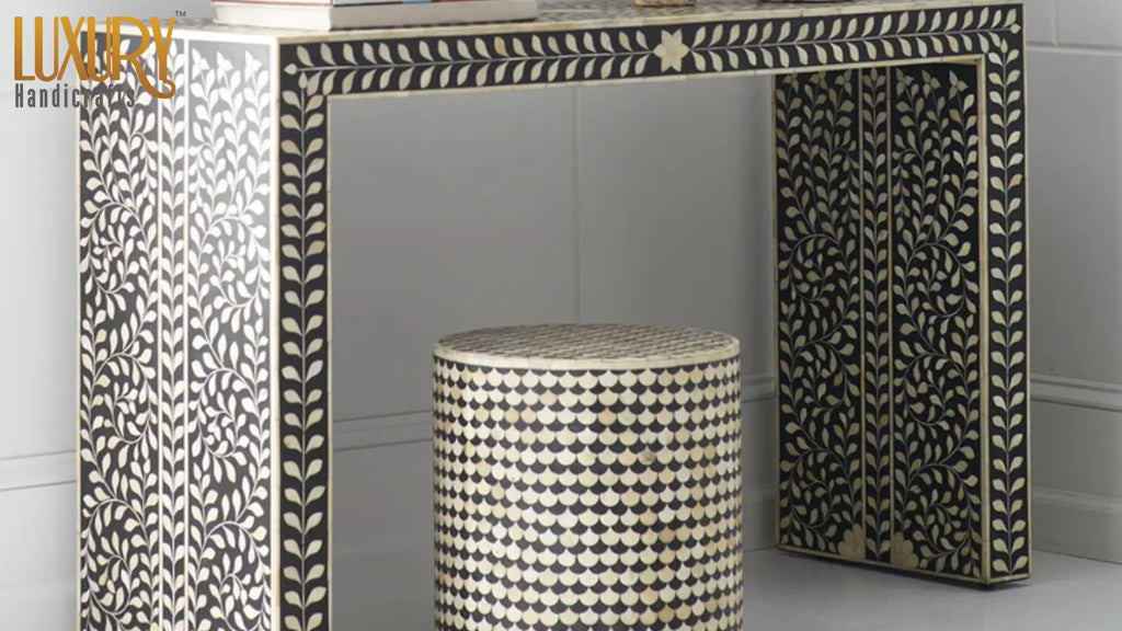 Bone inlay console table