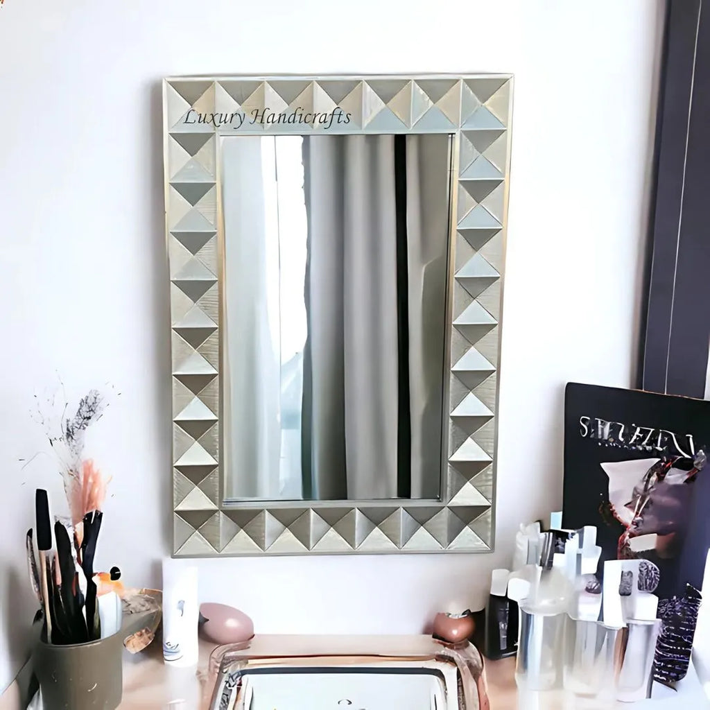 Brass silver mirror frame