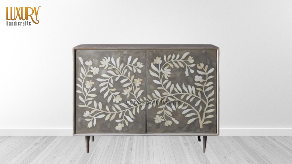 Bone Inlay 2 Door Cabinet