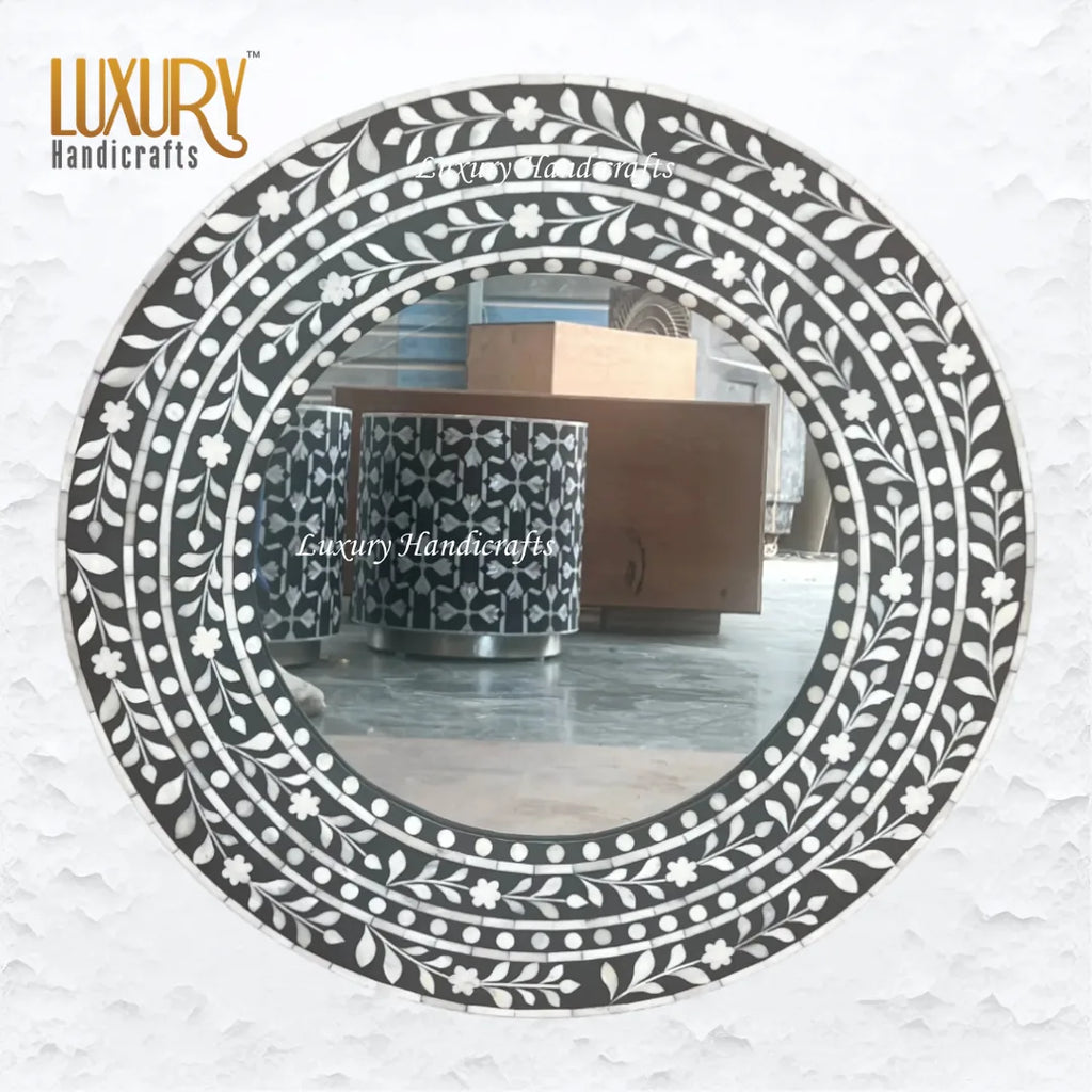 round bone inlay mirror