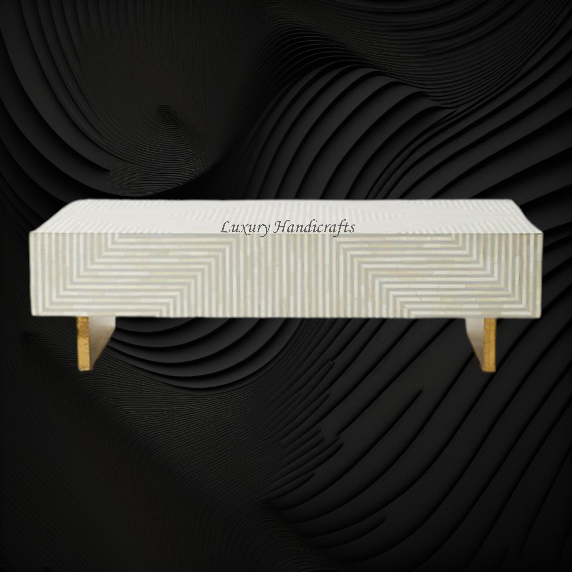 Stripe Bone Inlay Coffee Table Grey | Bone Inlay Coffee Table Rectangle