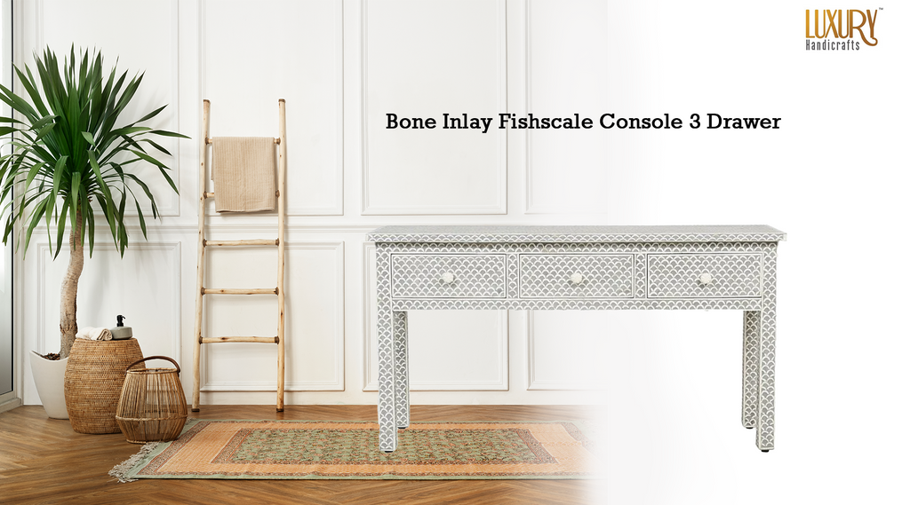 bone inlay console tables & desks