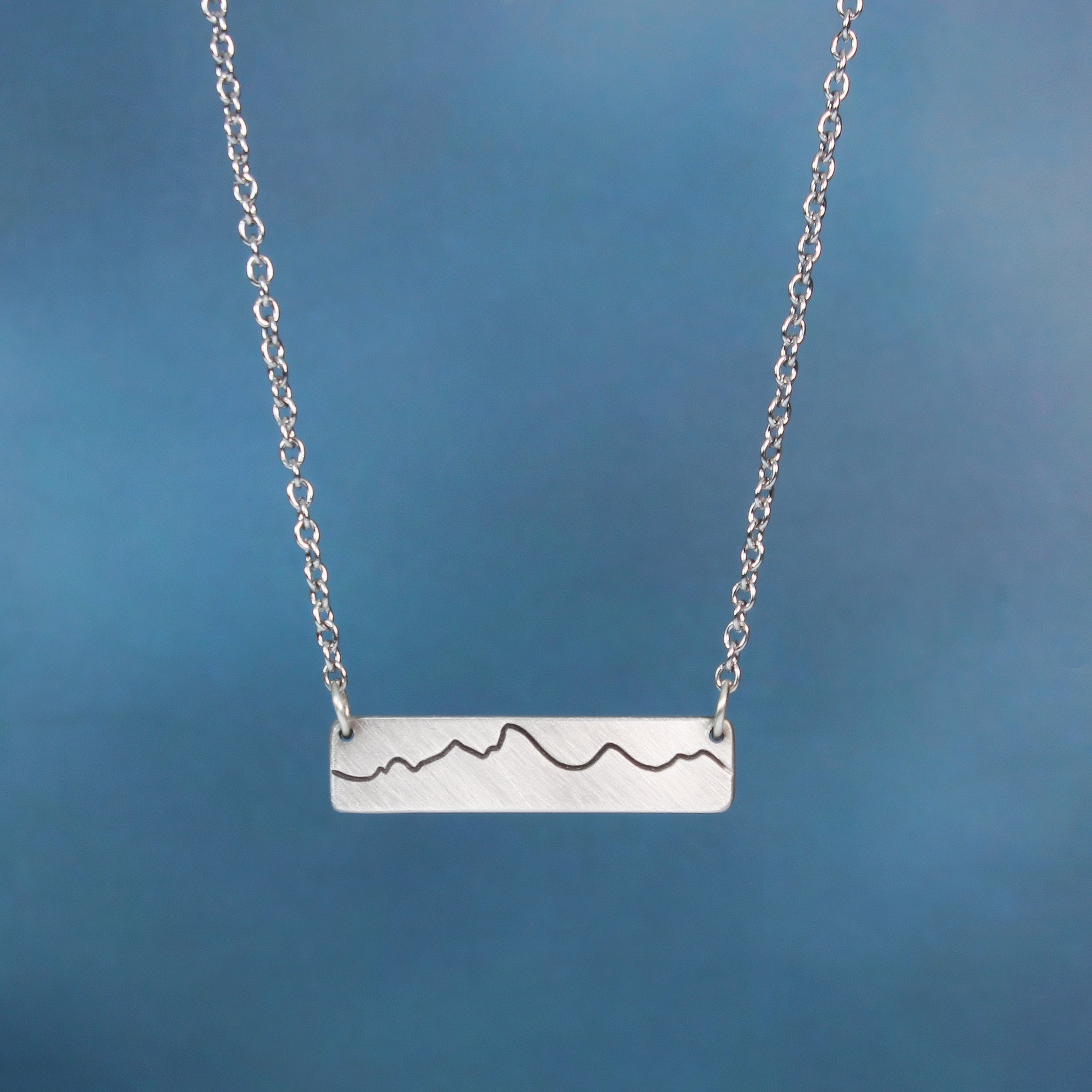 Mountains Silver Necklace - Nature Ridge-line Jewelry – Lil Pepper Jewelry