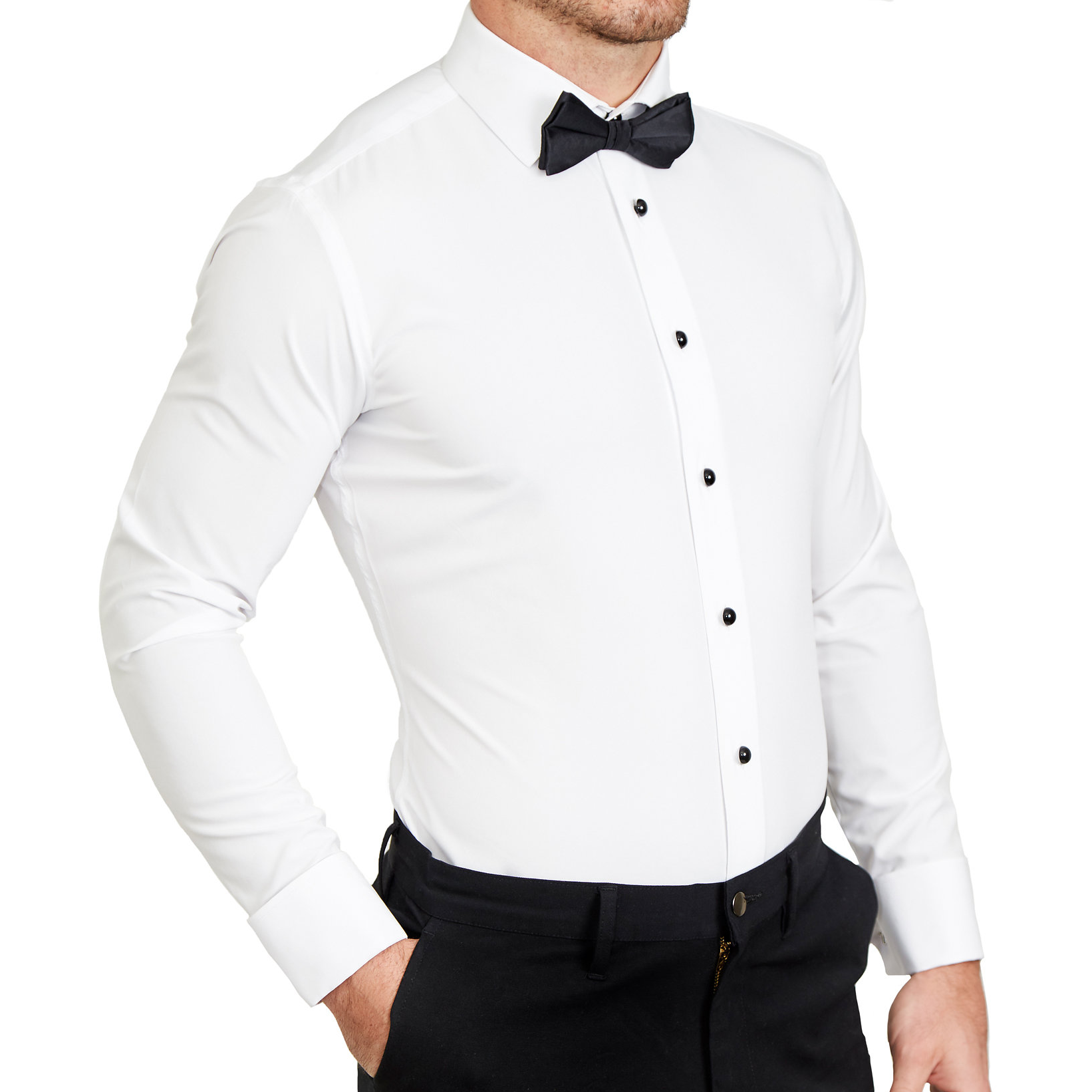 Solid White Tuxedo Shirt State and Liberty Clothing