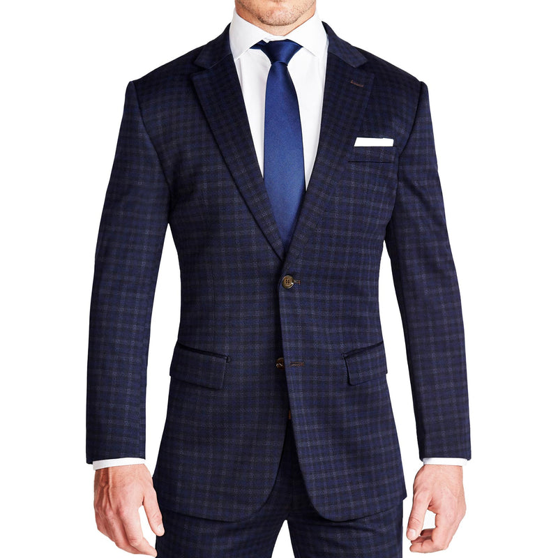 Athletic Fit Stretch Blazer - Blue Plaid - State and Liberty Clothing ...