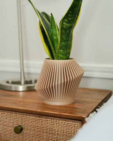 A cedarwood scented plant diffuser by Woodland Pulse. This is a combined unique planter and passive diffuser.