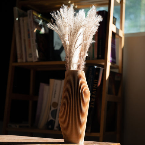 NOVA beige vase with pampas grass.