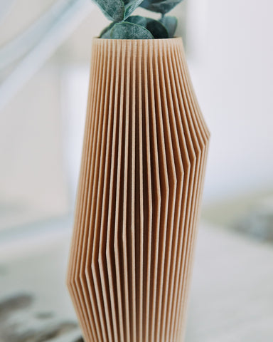 An abstract vase, beige vase.