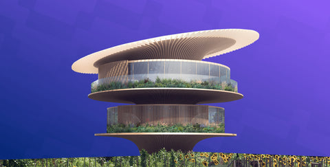 Futuristic biophilic home.